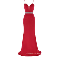 Kate Kasin Strapless Comprimento De Pavimento Com Poliéster Spandex Vermelho Longo Vestido Prom barato KK001040-1